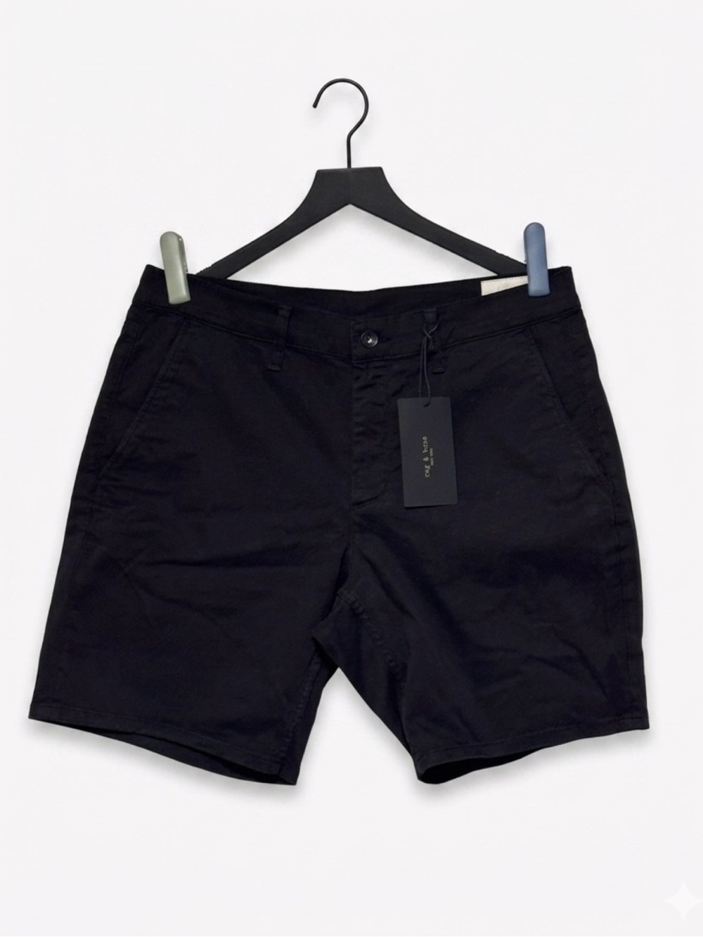 rag & bone New York Standard Chino Shorts Jet Black 34 NWT